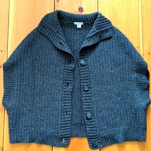 Garnet Hill Sweater Cape - Charcoal Gray - Medium